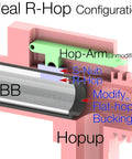 Diagram of R Hopped 6.03mm Tightbore Barrel With Modify Flat Hop Bucking And S Nub R Hop For Airsoft Builds, internal components