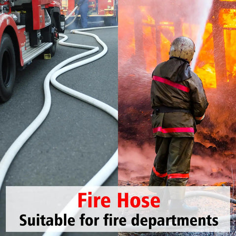 Heavy Duty Lay Flat Fire Hose 1.5 Inch By 100 Feet White Backwash And Discharge Hose With Brass NPSH NPT Connectors in use