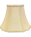 Flare Bottom Outside Corner Scallop Lamp Shade 8 x 14 x 11 Eggshell with Hand-Tailored Silk-Type Shantung Fabric and Soft Polycotton Lining