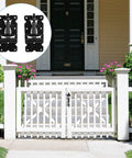 Heavy Duty Gate Hinges 2 Pack For Wooden Fences And Barn Doors Self Closing Outdoor Gate Hardware above white garden gate