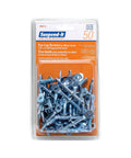 Plastic pack of 50 Eye Lag Screws For Metal Joists For Suspended Drop Ceiling Installations Self Tapping Drill Point Two Inch By Quarter Inch Shank
