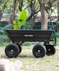 Heavy Duty Garden Dump Cart With 600 Lb Capacity And Flat Free Tires Quick Release Dump Wagon For Yard And Outdoor Work in garden
