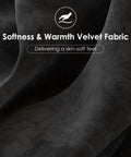 Softness & Warmth Velvet Fabric for Full Size Platform Bed Frame With Height Adjustable Tufted Upholstered Headboard Jet Black