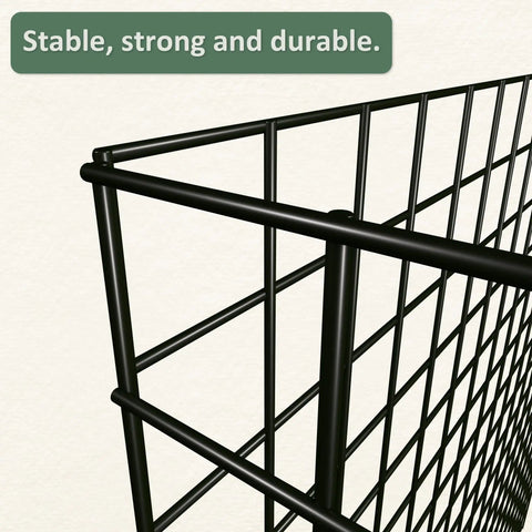 Close-up of square mesh panel from 24 Pack DIY Metal Plant Protectors For Deer, Garden Fence Barrier, showing metal and durability.
