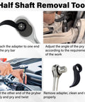 Pry Bar Wrench Adapter Head For Half Inch Drive in use for half shaft removal and car repair, detailed view of attachment and usage.