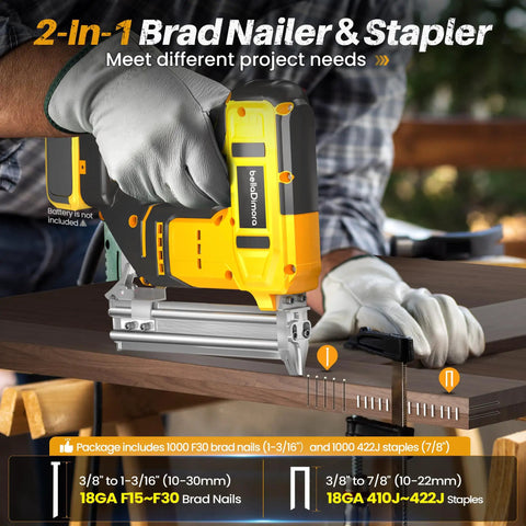 Top Shelf No Sweat Heavy Duty Cordless Brad Nailer And Broad Crown Staple Gun Compatible With Dewalt 20V Battery For Ridiculously Easy Woodworking Projects