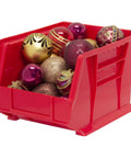 Space Saving Stackable Plastic Storage Bins For Garage Pantry And Craft Organization Multi Purpose Bins Red with ornaments