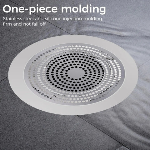 Straight Up Heavy Duty Stainless Steel Hair Catcher for Shower and Tub Drain with Thick Rubber Seal Non Slip Fit, 5.7 inch size.