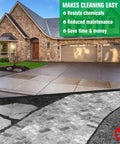 Top Tier Stone Sealer One Gallon Slick Wet Look Finish For Pavers Driveways Patios applied on clean stone driveway and walkway.