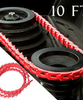 Adjustable Half Inch Wide 10 Feet V Belt for Tools and Machinery on black pulleys, red PU and polyester design.