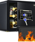 Heavy Duty Home Safe Box With Digital Keypad And Dual Key System One Point Two Cubic Feet Fireproof Waterproof Money Bag