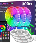 Ultra Long 300ft LED Strip Lights with App Control and Voice Remote, RGB 5050 Color Changing Mood Lighting with Music Sync packaging