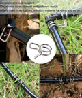 Get Your Fix Fast With These Top Tier Double Wire Irrigation Hose Clamps In Blue And White! spring steel hose clamps on black irrigation tubing in grass