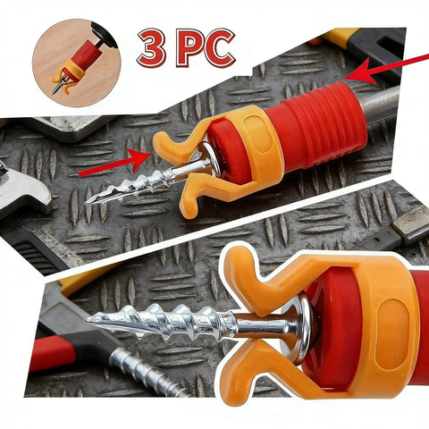 Red Black Screw Holder Drill Bit Guide And Secure Grip Accessory For Woodworking Projects Durable Plastic 40 Millimeters Pack Of 3