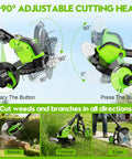 Cordless 4 In 1 Weed Wacker With Brushless Motor Delivers 20000 RPM For Thick Grass 12 Inch Cutting Width Wheeled Edger