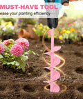Pair Of Fourteen And A Half Inch Garden Auger Drill Bits For Planting Spiral Bulb Planter With Three Eighths Inch Hex Drive Post Hole