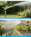 1.5 Inch Irrigation Sprinkler For Farm And Lawn, 360 Degree Adjustable Sprayer With Aluminum Alloy Body in use on orchard