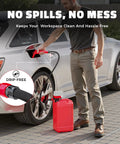 Get She Done Cordless Fuel Transfer Pump Pulling Gasoline Diesel Oil And Water Smoothly At 5 Gpm Compatible With Milwaukee 18V Batteries for safe refueling.