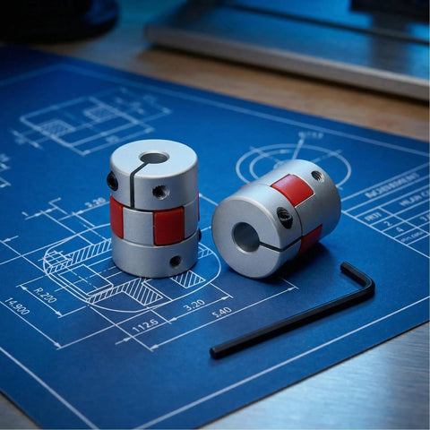 Beefy Dual Pack 5Mm To 8Mm Flexible Shaft Coupling Aluminum Plum Spider Jaw Coupler D20 L25 For 3D Printer CNC Machine