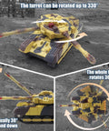Realistic Infrared Battle RC Tank With 2.4GHz Remote, 360 Degree Turret, showing movement and rotation features
