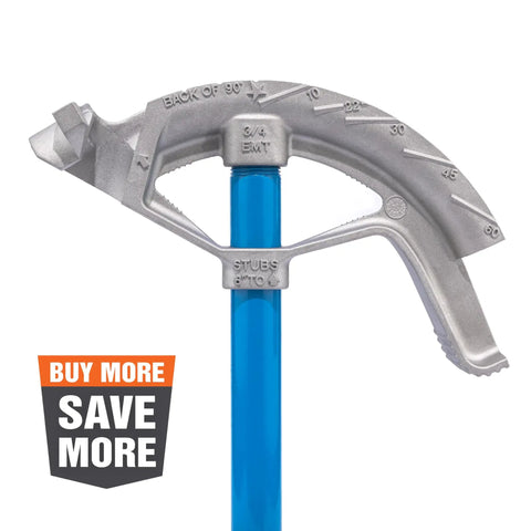 Heavy Duty 3/4 Inch Emt Electrical Conduit Bender By Ideal, showing heat treated head and aluminum handle for accurate bends.