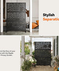 4x6 Ft Metal Privacy Screen With Artistic Modular Designs For Patio And Garden Freestanding Outdoor Fence Panel Weather Resistant Laser Cut Ripple Flow Pattern in indoor space