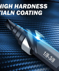 Cobalt Spiral Flute Step Drill Bit M35 HSS Three Eighths Inch Main Size With One Quarter Inch Shank For Metal Wood Plastic Durable