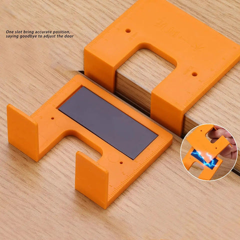 90 Degree Cabinet Hinge Installation Tool With Magnetic Mounting for Woodworking and Doors, Accurate 2mm Position Jig