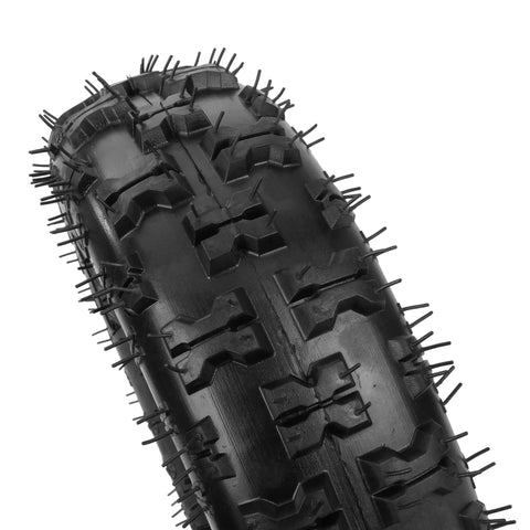 Close-up of the tread pattern on a 4.10/3.50-6 Inner Tube With TR87 Bent Valve Stem For Go Karts and similar vehicles.