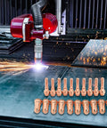 20 Pack Plasma Cutter Consumables For Eastwood Versa Cut 60A Torch CB70 Setup with copper nozzles and electrodes.