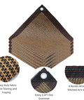 Mocha Shade Cloth With Grommets And Ropes For Outdoor Patio Pergola 80 Percent UV Blocking Sun Shade 10 By 20 Feet Mesh Cover Details