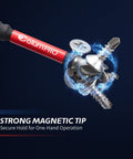 Diamond Grit PH2 Screwdriver Bit demonstrating strong magnetic tip with fasteners attached