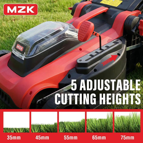 40V 16 Inch 2 In 1 Cordless Lawn Mower With Brushless Motor And Dual Battery Pack For Easy Push Operation No Gas No Fuss Up To 45 Minutes Runtime Mulching And Side Discharge For A Lightweight Yet Rugged Home Yard Helper, 5 adjustable heights