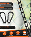 Tough As Nails Stainless Steel Gate Chain Locks 6 Pack Adjustable Link Chains with carabiners for rust-resistant outdoor use.