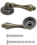 Antique Bronze Tear Drop Cabinet Pulls Set of 6 With Screws for Drawers Dressers and Wardrobes Vintage Decorative Hardware