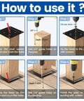 Installation guide for 4 Pack Wood Post Plate Connectors For 3.5 By 3.5 Posts Deck Post Base Plate For Fence And Railing Black 45 Steel WT25