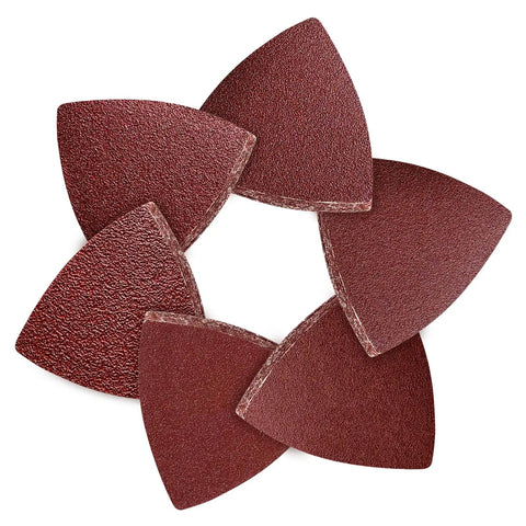 100 Piece Triangle Sanding Paper Set For Oscillating Tools, 60 80 100 120 240 Grit, Aluminum Oxide, Hook And Loop, fan display