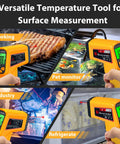 Infrared Temperature Gun Non Contact Laser Thermometer For Industrial And Kitchen Use With Adjustable Emissivity And Digital Readout