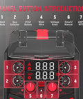Control panel of Do It All 4 In 1 Dual Voltage 110V And 220V MIG Welder With 160 Amp Output for Flux Core Gas MIG Stick and Lift TIG