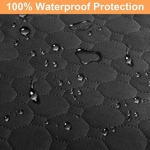 Close-up of hexagonal pattern on waterproof material of the Built Like A Tank Dog Car Seat Cover For Tesla Cybertruck 2024 And Newer.
