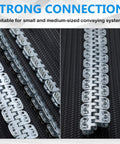 Heavy Duty Conveyor Belt Clipper Lacing Kit, 12 Inch Length, includes zinc plated carbon steel fasteners on dark belt