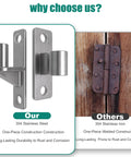 ZOOKASEA gate hinges, 304 stainless steel, wall-mounted, heavy-duty one-piece, 5/8-inch pin, 2-pack