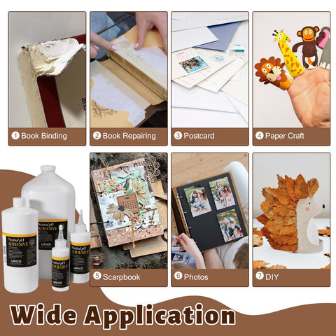 Neutral pH All Purpose Glue For Book Binding And Crafts, 8 Oz, Acid Free Adhesive Dries Clear And Flexible, Remoistenable With Water