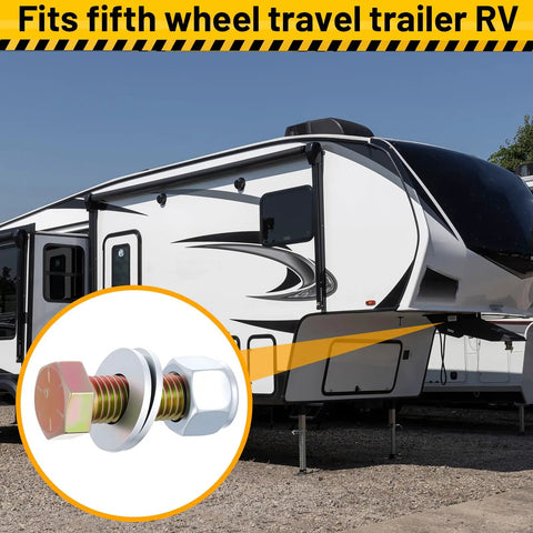 Beefy Five Eighths Inch Grade 8 Bolt Kit With Lock Nuts And Washers For Fifth Wheel Pin Box Installation with trailer