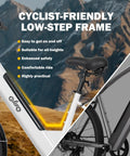 Cityone 2.0 Electric Bike For Adults Who Wanna Cruise 65 Mile Range, 28 MPH Top Speed, 1200W Peak Motor, low-step frame design