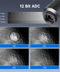 Image comparison showing 4-bit to 12-bit ADC capability of 2MP IMX662 Telescope Camera With USB 3.0 High Speed Transfer, CMOS eyepiece.