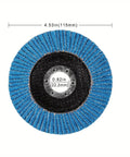 Top view of 20 Pack 4.5 Inch Flap Discs Mixed Grit Zirconia Type 27 with Seven Eighths Inch Arbor for metal grinding and deburring.