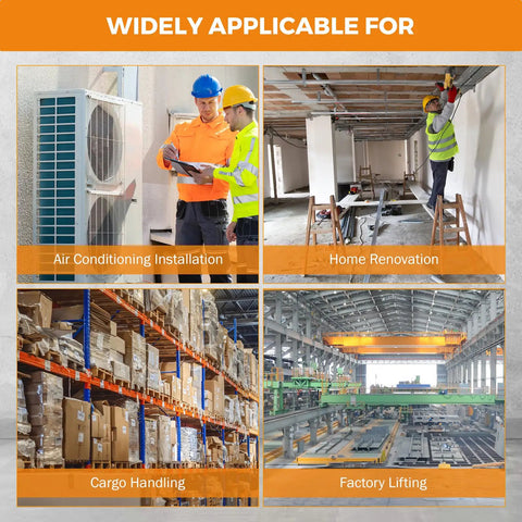 Beefy Portable Electric Hoist With 3 In 1 Control And Copper Motor, Wireless Remote And Wired Control, Lifts Up To 1543 Lbs For Quick Easy Garage Lifts used for air conditioning, renovation, cargo and factory lifting