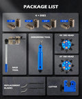 Orion Motor Tech brake line flaring kit with 4 dies, base tool, deburring tool, 45°/37° die heads, blades, cutter.