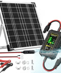 12V Solar Battery Charger Kit With MPPT Controller, 25W Waterproof Panel, Aluminum Trickle Charger For Cars, RVs, Boats